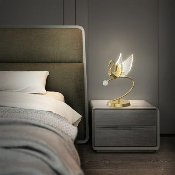 86LIGHT Nordic Creative Swan Table Lamp LED Desk Light for Home Living Room Bedroom Bedside 3