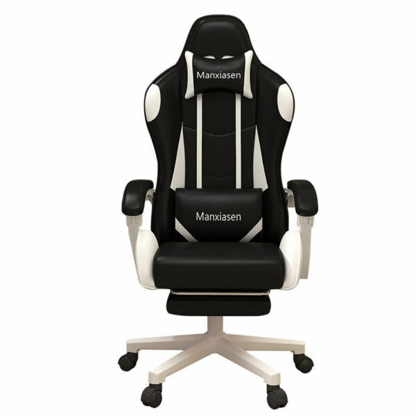 Gaming Chair Pink Comfortable Live Computer Chair Anchor Boss Can Lie Lift Backrest Home Chair PU Leather Office Chair Footrest 6