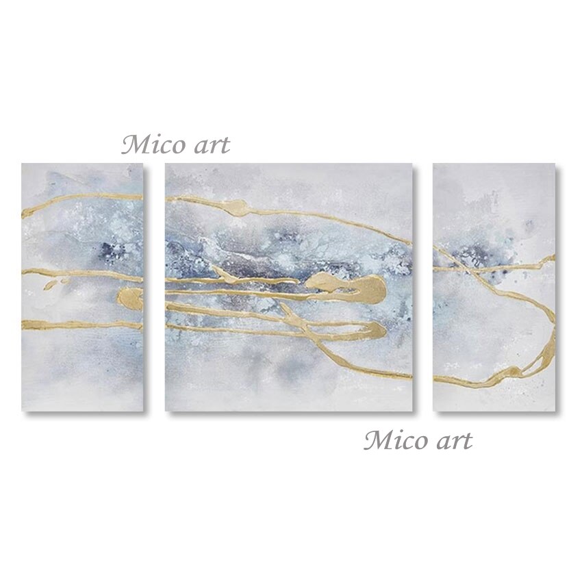 Art Idea Wall Picture Modern Gold Foil Line Abstract Texture Oil Painting For Canvas Unframed Latest Office Decor Showpiece 6