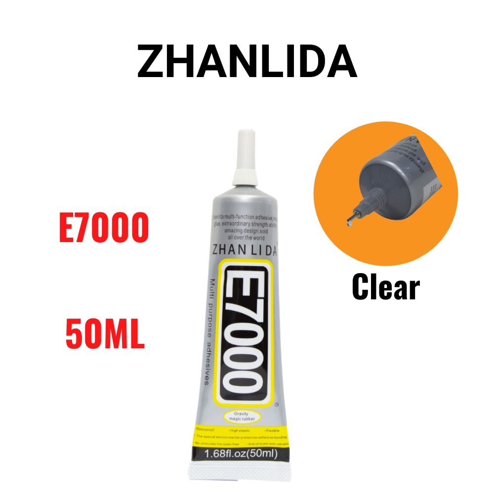 30PCS Zhanlida E7000 50ML Clear Contact DIY Cloth Fibre Adhesive Multipurpose Diamond Glass Glue With Precision Applicator Tip 2