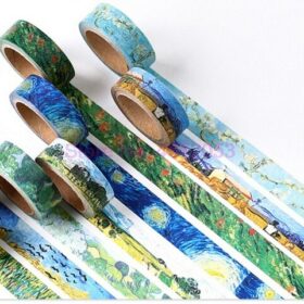 1000pcs Washi Tapes DIY Van Gogh Painting paper Masking tape Decorative Adhesive Tapes Scrapbooking Stickers Size 15 mm*7m 1