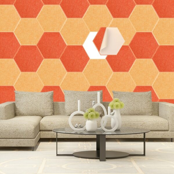 12Pcs Hexagon Self-adhesive Soundproofing Wall Panels Sound Proof Acoustic Panel Study Bedroom Nursery Wall Decor Home Decor 2