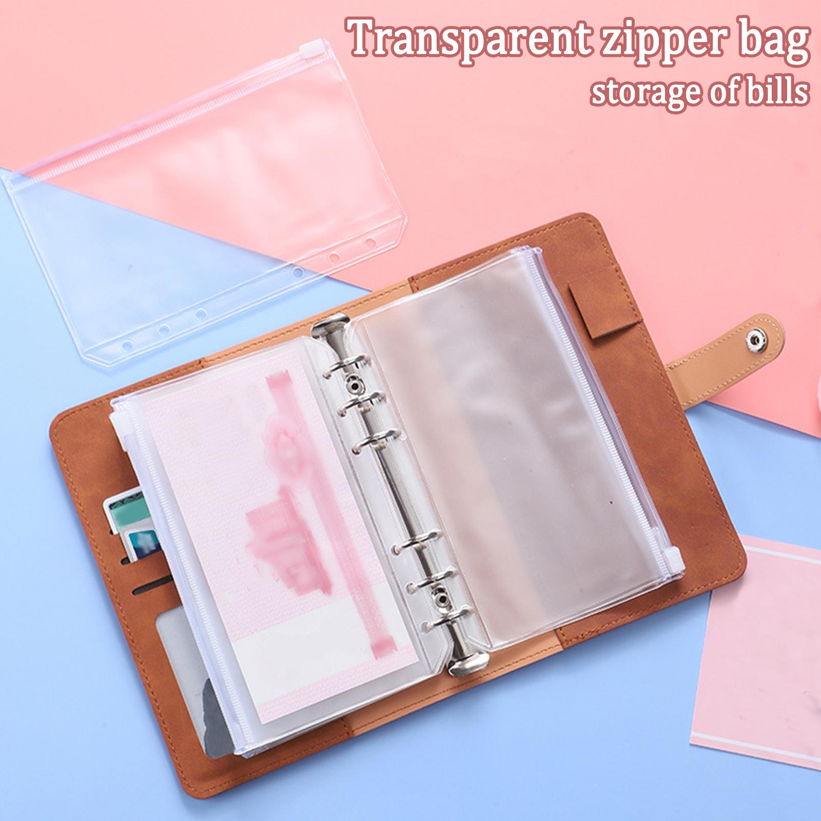 2022 A6 Macaron Color PU Leather Notebook Binder Refillable With 12 Binder Zipper Pockets Bill Change Storage Notebook Stationer 4