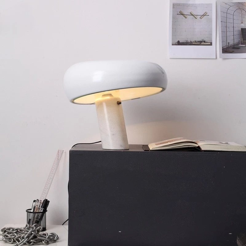 Mushroon Table Lamp Marble Kid Study LED Desk Light Household Black Night Bedside Living Bedroom Decorative Book Reading Light 4