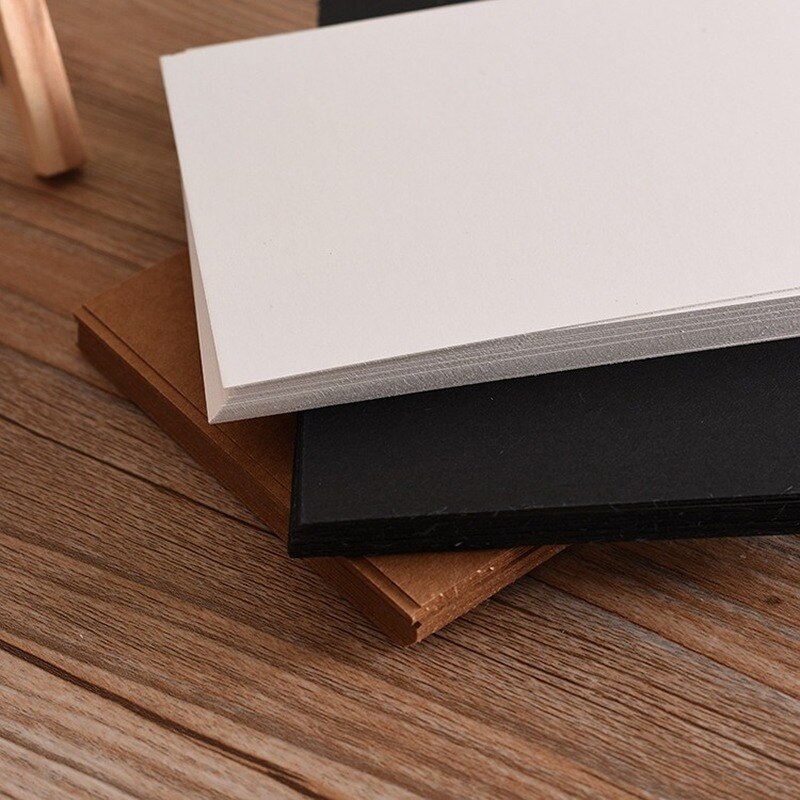 20pcs/pack White Black Kraft Blank Paper Memo Pad Message Gift Card for School Office Supplies Stationery Kraft Paper 4