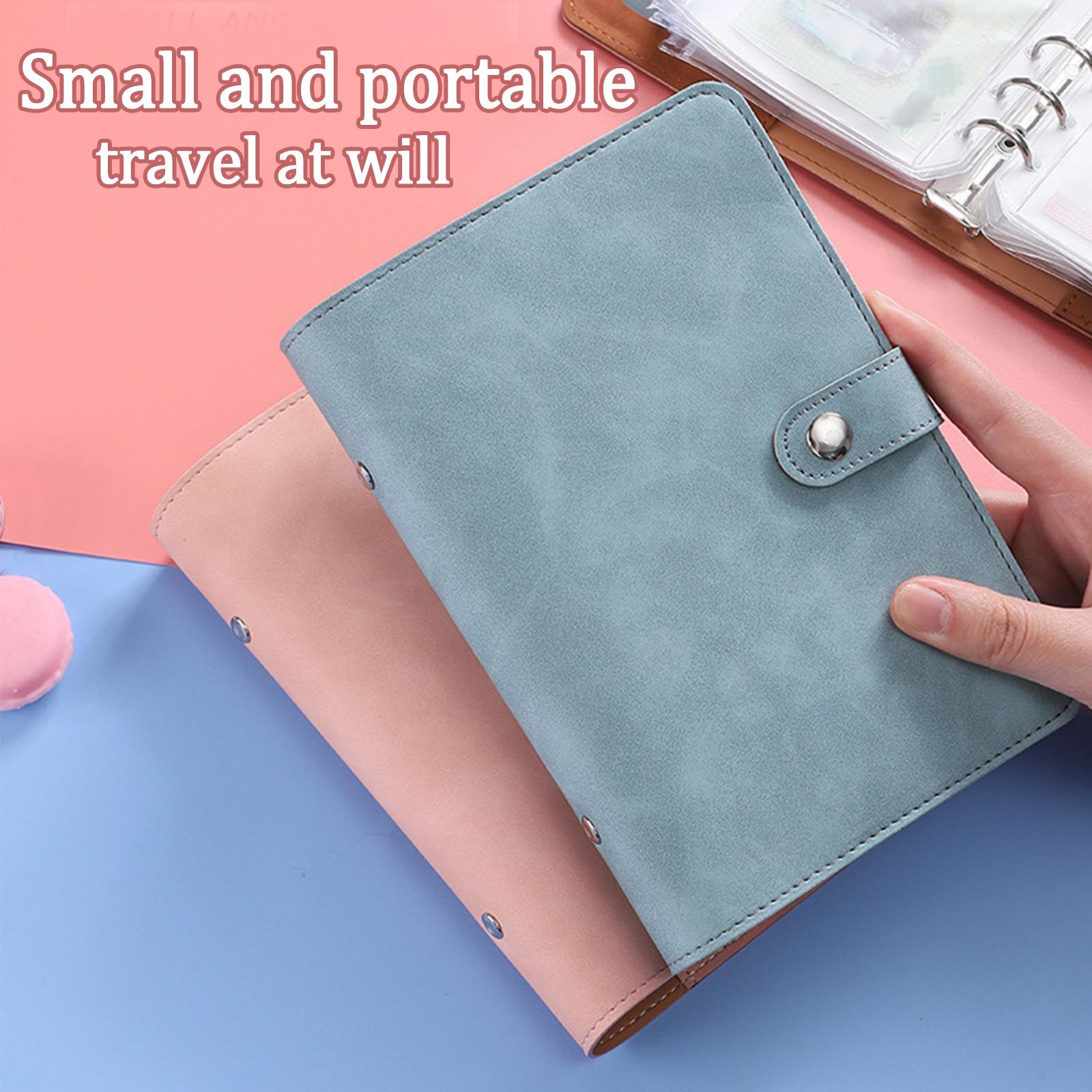2022 A6 Macaron Color PU Leather Notebook Binder Refillable With 12 Binder Zipper Pockets Bill Change Storage Notebook Stationer 3