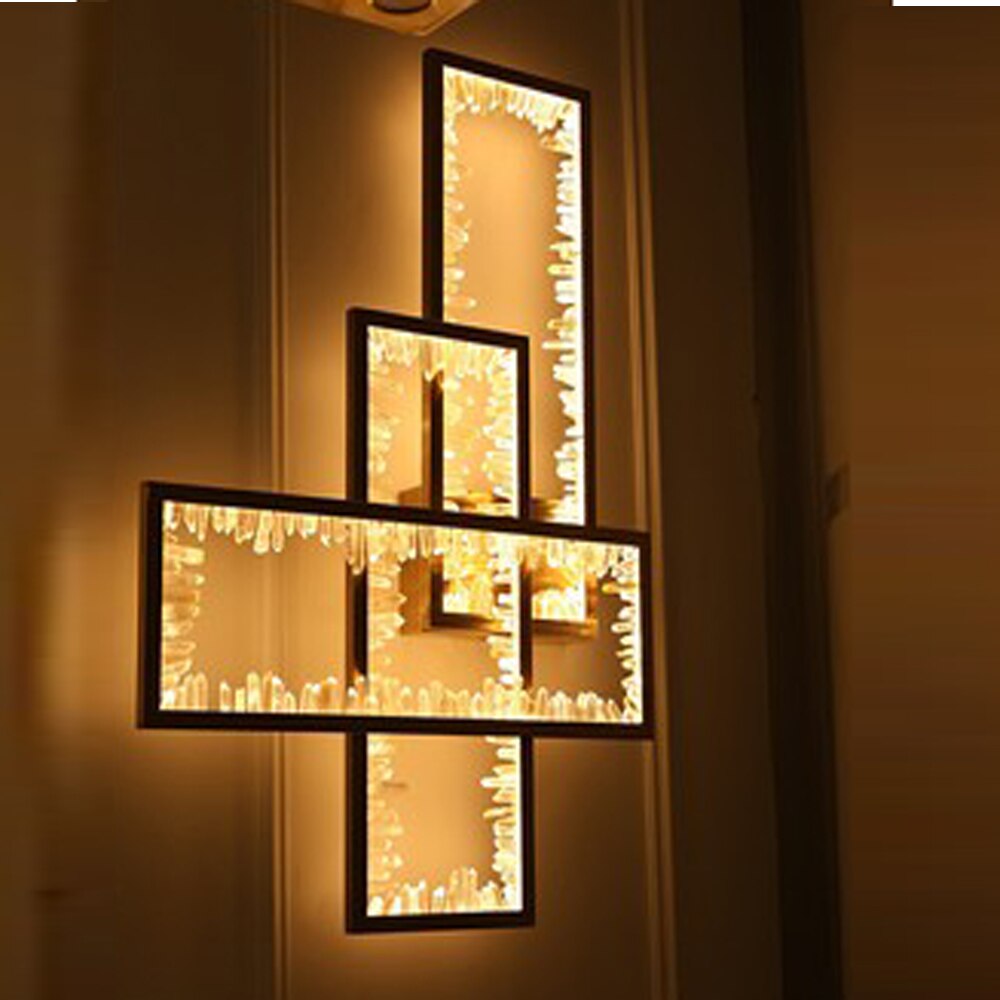 Creative Design LIving Room Crystal Wall Lights Modern Gold Bedroom Sconce AC110V 220V 2