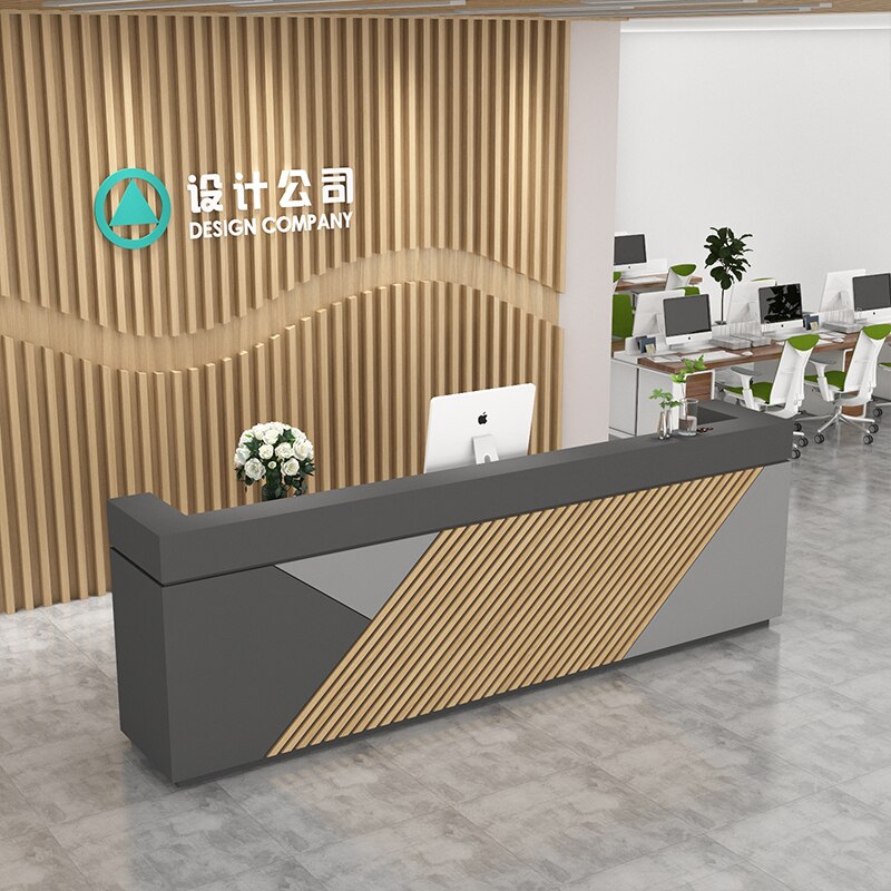 Simple Company Reception Desks Modern Clothing Store Small Bar Table Beauty Salon Cashier Counter Homestay Hotel Reception Table 2
