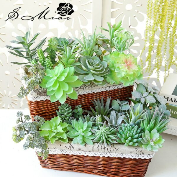 Artificial Succulent Plants Unpotted Decorative Fake Green Landscape Craft Suitable for Different Location In Home Office 4