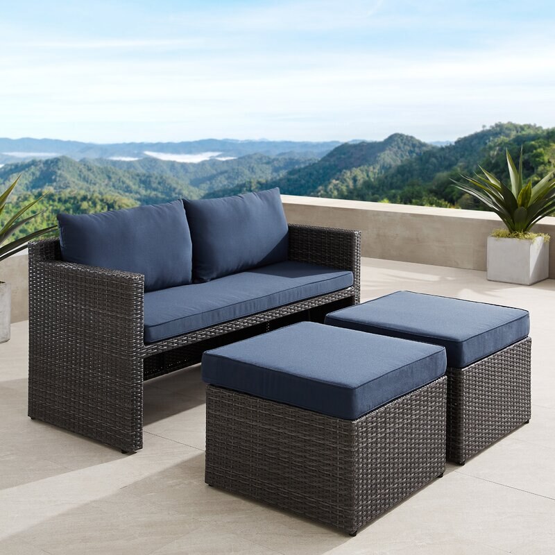 7 Pieces Rattan Furniture Set, Outdoor Wicker Patio Conversation Sofa w/Chair,Suitable Backyard Poolside Lawn Pool Garden Porch 4