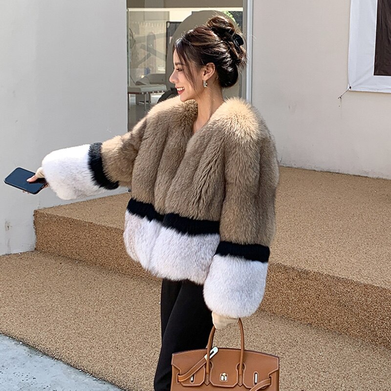 2022 New Arrivals Women Full Pelt Fox Fur Coats Lady Winter Warm Natural Fur Jackets Female Clothing S4894 3