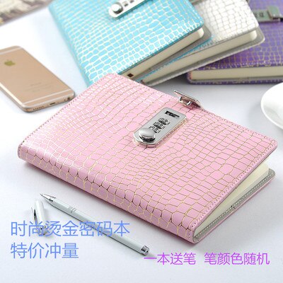 The student diary with a lock password wire-bound notepad office stationery Korean creative sub-notebook 2