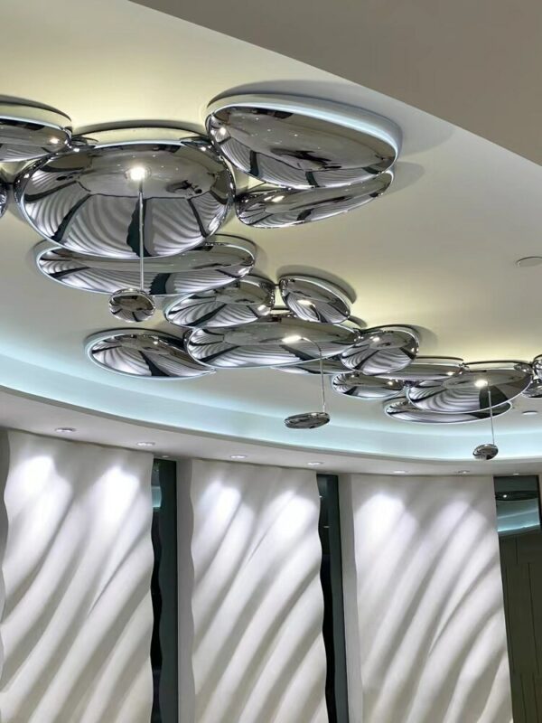 Italian Living Room Water Drop Atmospheric Ceiling Lamp Nordic Designer Style Modern Villa Porch Home Silver Chandelier 2