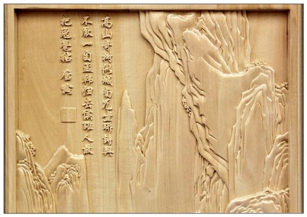 Carving Craft Living Room Pendant Chinese Style Entrance Wall Decoration Building Tea Indoor Dongyang Wood Carving Hanging Panel 4
