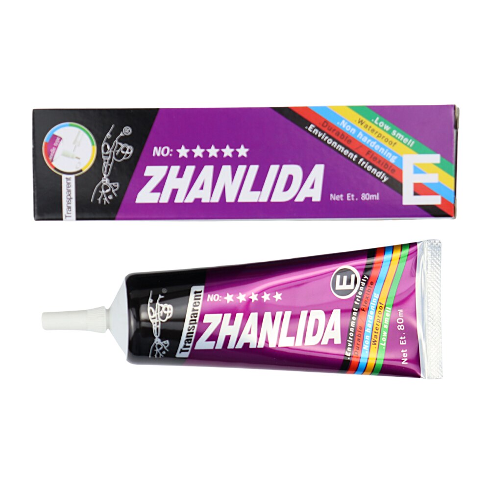 20PCS Zhanlida E 80ML Clear Contact DIY Adhesive Universal Repair Glue With Precision Applicator Tip 2