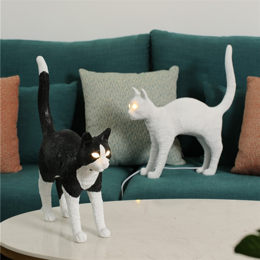 Nordic Resin Cat Night light Table Lamps Italy Bedroom Animal LED Desk Lamp Led Stand Light Fixture Home Decor Lighting 4