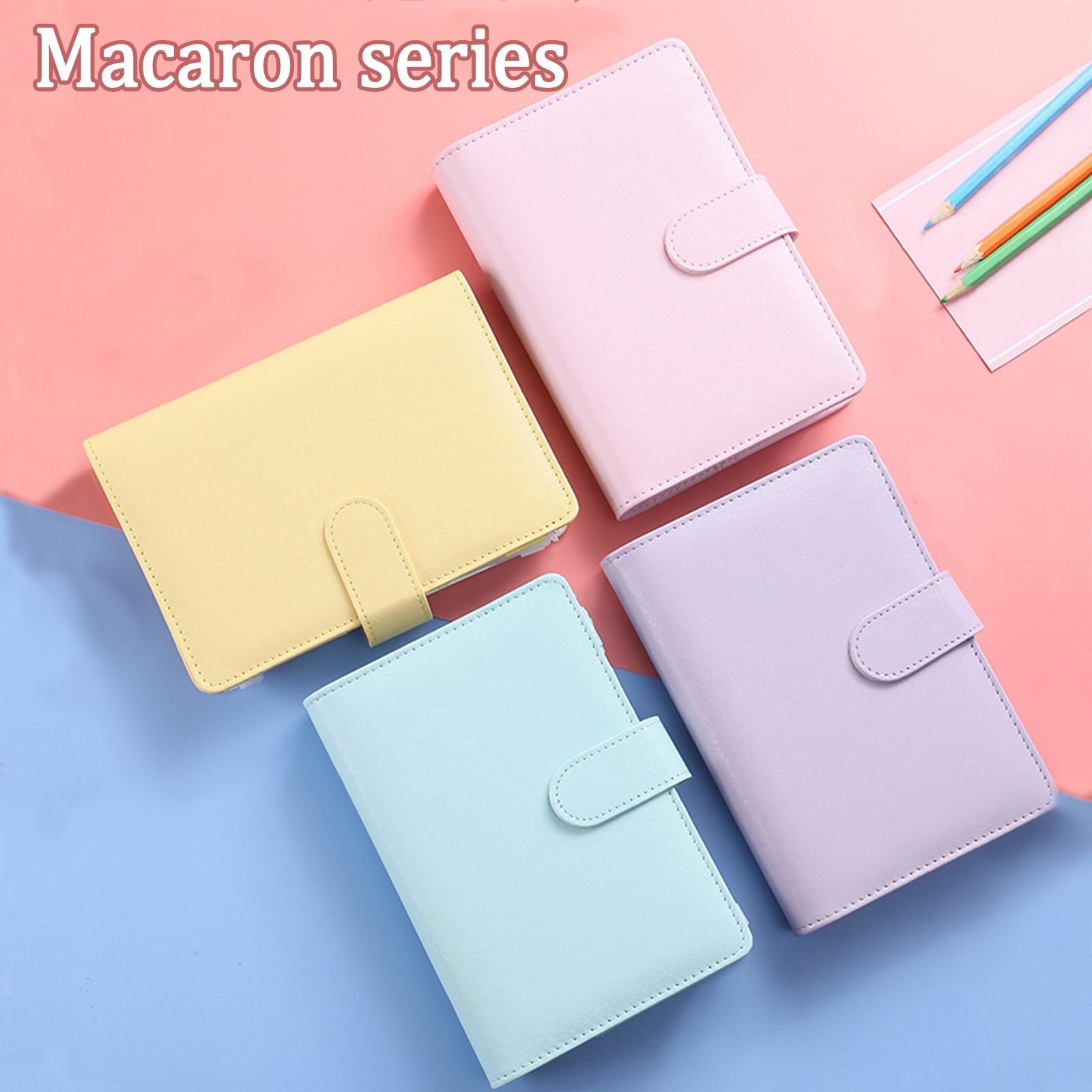 2022 A6 Macaron Color PU Leather Notebook Binder Refillable With 12 Binder Zipper Pockets Bill Change Storage Notebook Stationer 5