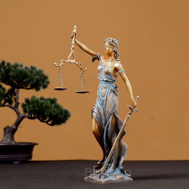 Lady Justice Statue Bronze Lady Justice Sculpture Ancient Greece Myth Lawyer Sculpture For Home Office Decor Ornament Gifts 2