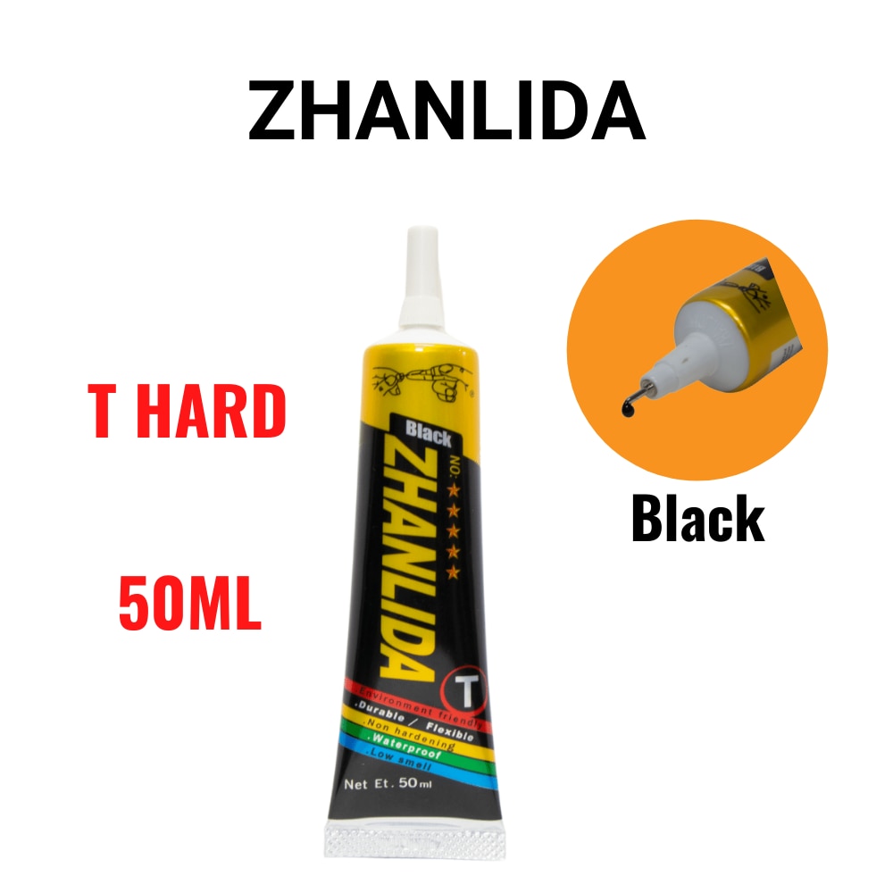 30PCS Zhanlida T Hard Setting 50ML Black Contact Adhesive Universal Repair Glue With Precision Applicator Tip 2