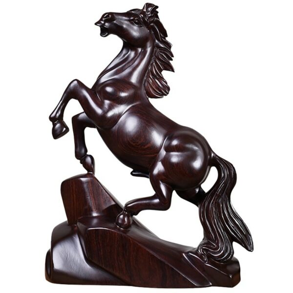 Modern Art Whole Wood Sculpture Solid Wood Horse To Success Statue Home Office Bar Decoration Animal Statue 2