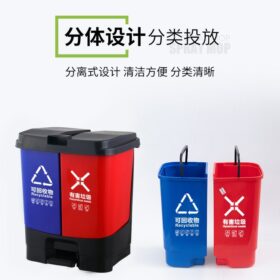 Garbage Sorting Trash Bin Home Use and Commercial Use Hotel School 2-in-1 for Public Occasions 100 Liters 60L 4