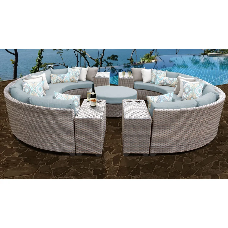 11-piece outdoor seating set All Weather modular garden sofa Versatility outdoor sofa 3