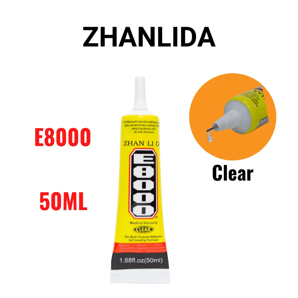 30PCS Zhanlida E8000 50ML Clear Contact Phone Frame Repair Adhesive Multipurpose DIY Ceramic Glue With Precision Applicator Tip 2