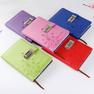 The student diary with a lock password wire-bound notepad office stationery Korean creative sub-notebook 1