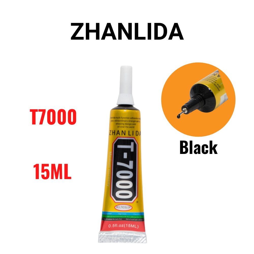 100PCS Zhanlida T7000 15ML Black Contact Cellphone Tablet Repair Adhesive Components Glue With Precision Applicator Tip 2