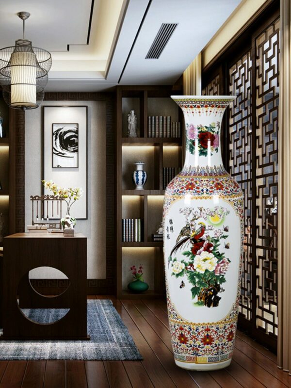 Jingdezhen Ceramics Chinese Floor Vase Home Living Room Hallway Ornaments Large Size Hotel Opening Decoration Gift 5