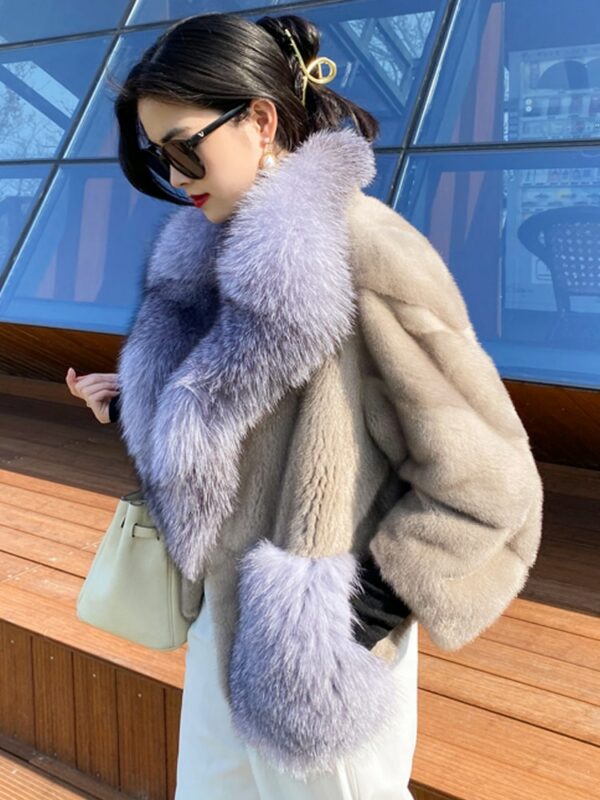 2022 New Import Real Mink Fur Coats Women High Quality Winter Fox Fur Warm Thick Natural Mink Fur Jackets Female Parka 1