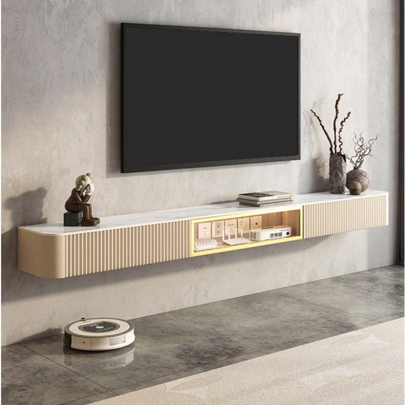 Suspension Type TV Table Sintered Stone Marble Rock TV Cabinet Modern Simple Living Room Household Storage Cabinet Coffee Table 5