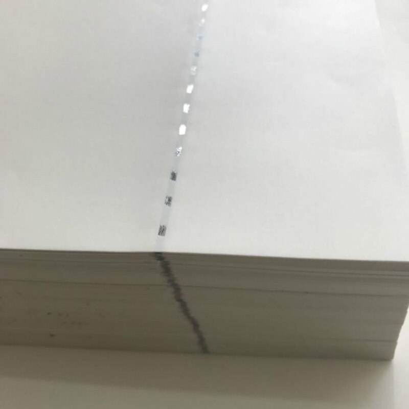 Security Paper 90g A4 Cotton Hemp Silver Safety Thread Security Paper Report Qualified Ticket Office Contract Printing Paper 5
