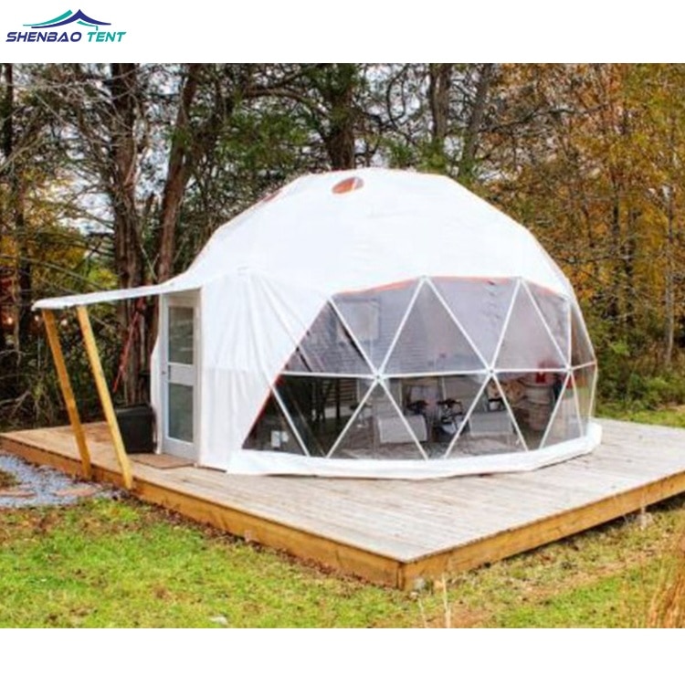 Trade Show Tent 8m diameter igloo geodesic dome steel structure camping tent hotel luxury dome house glamping round dome tent 4