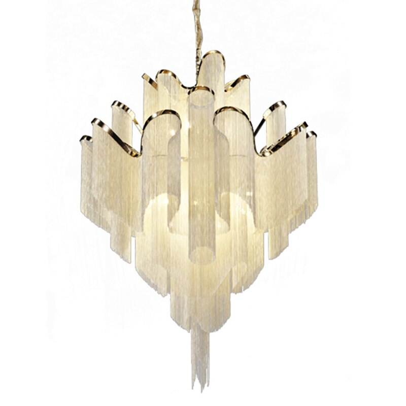 Cloth Shape Pendant Light Engineering Design led chandelier Luxury Modern indoor Gold Silver Tassel Aluminum Chain Pendant Lamp 1