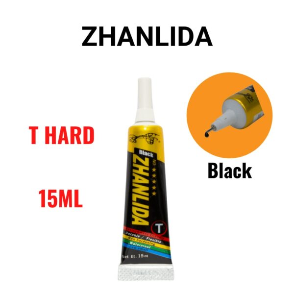 100PCS Zhanlida T Hard Setting 15ML Black Contact Adhesive Universal Repair Glue With Precision Applicator Tip 2