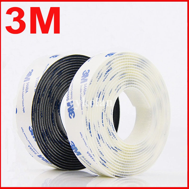 1 Pair 5meters long Adhesive Mounting Lock Nylon Strip Band for Automobile Home Office Parts Bond wtih 3M 9448 Glue white black 1
