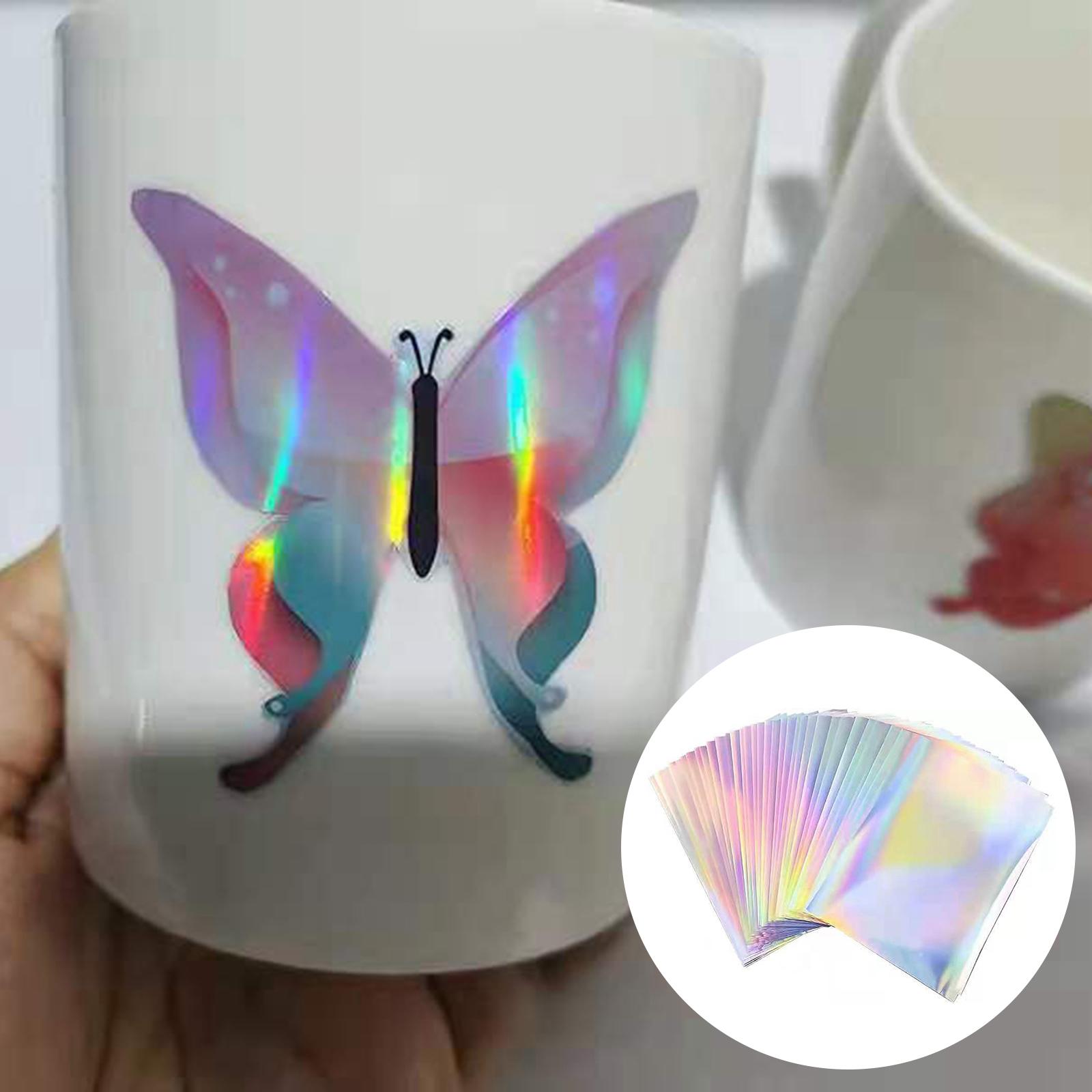 50 Pieces A4 Size Printing Paper Adhesive Holographic Dries Quickly Sticker Paper for Shop Office Home Inkjet Printer 3