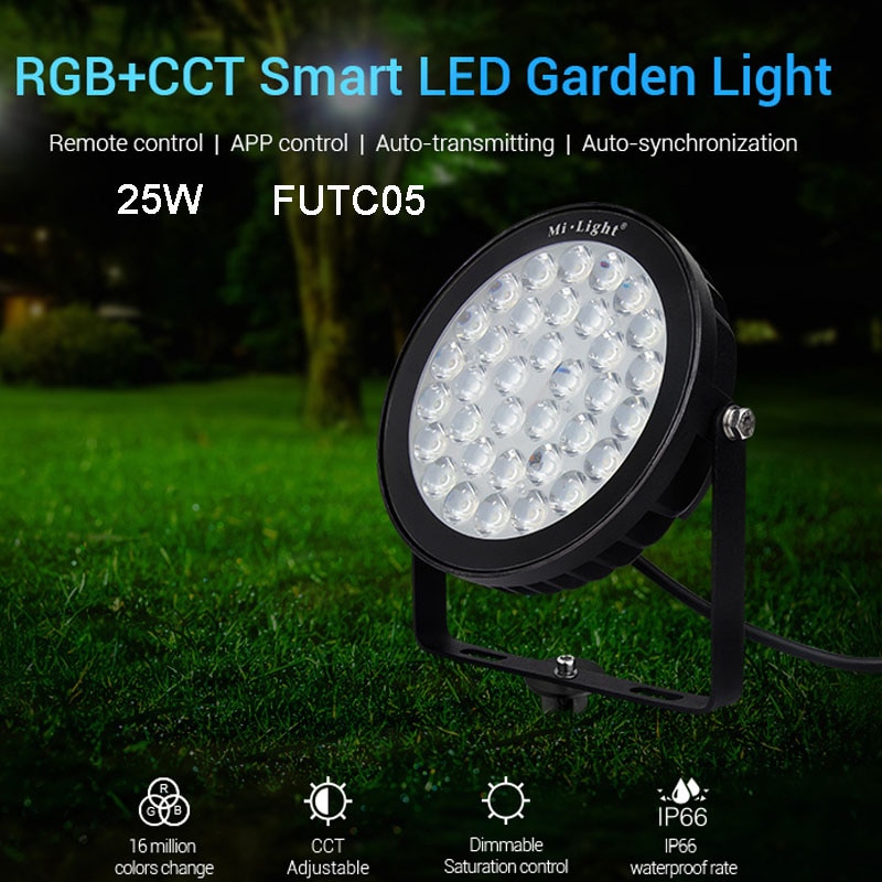New 25W RGB+CCT led Lawn Light FUTC05 IP66 Waterproof Smart LED Garden Lamp Copatible with FUT089 B8 FUT 092 Remote MiBOXER 1