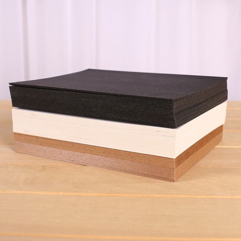 20pcs/pack White Black Kraft Blank Paper Memo Pad Message Gift Card for School Office Supplies Stationery Kraft Paper 2