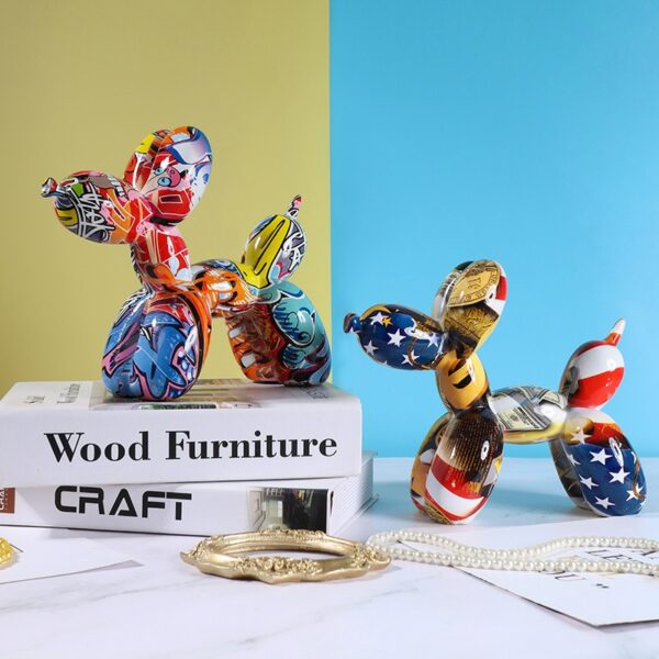 American Style Home Accessories Creative Balloon Dog Decorative Miniature Figurines Resin Office Desk Accessories Home Decor 4