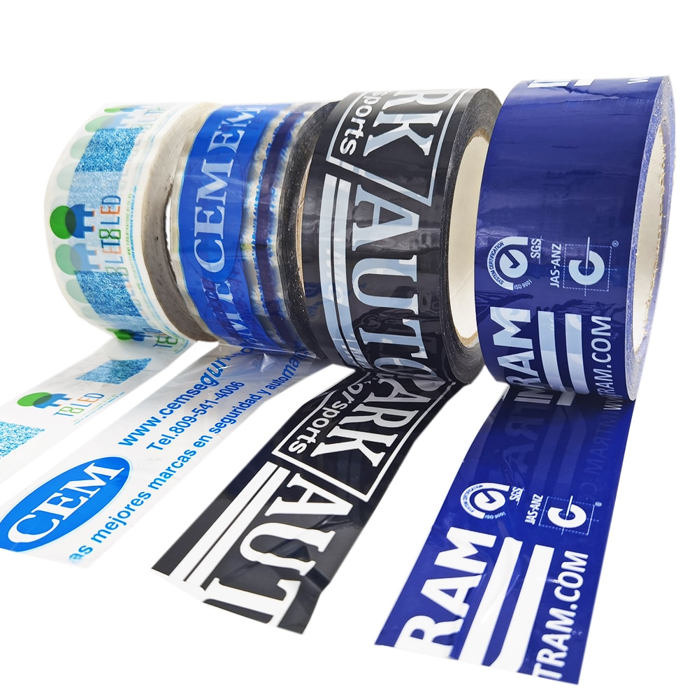 100Rolls 50mm*100m/Roll Free shipping custom printed self adhesive clear tape carton box sealing label logo QR code brand seal 1