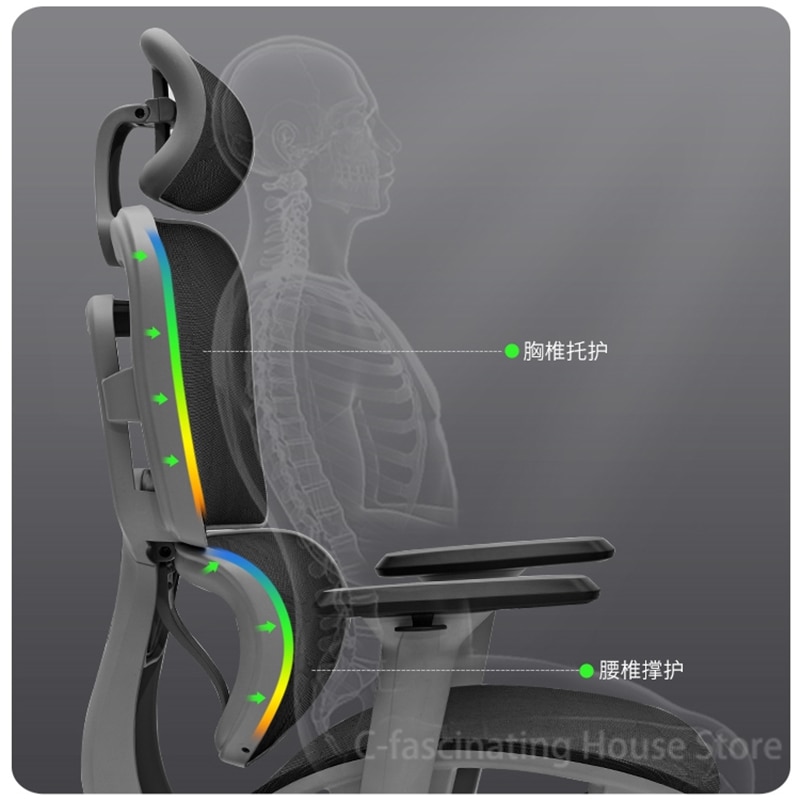 Ergonomic Chair Computer Chair Comfortable Office Chairs Sedentary Waist Support Office Chair Gaming Chair Lift Swivel Chair 4