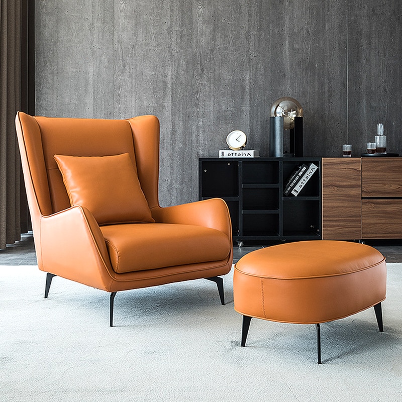 Luxury Microfiber Leather Sofa Chair Cosy Single Sofa Italian Minimalist Living Room Leisure Sofa Chair Simple Modern Sofa 1