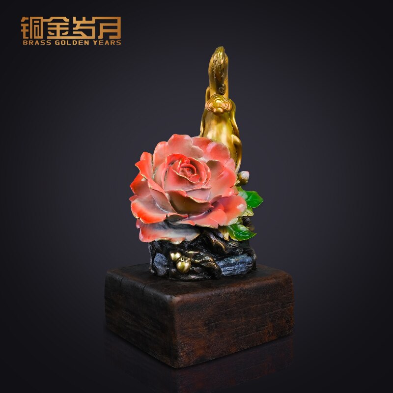 Copper Flower Blooming Rich Decoration Creative Crafts Living Room Entrance and Wine Cabinet Home Ornament Decoration 6