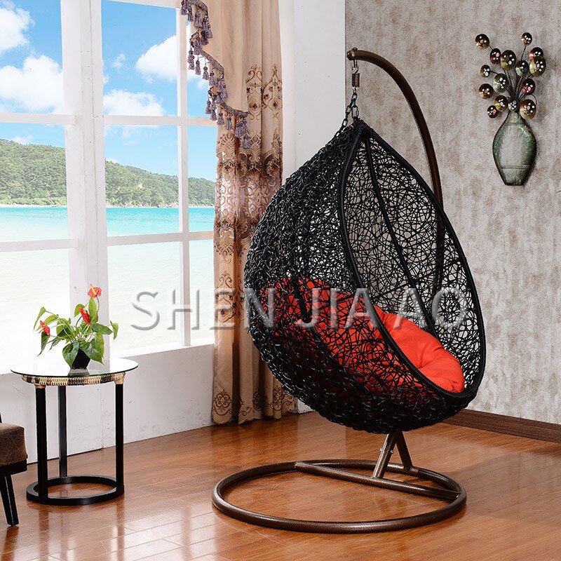 1PC Leisure Hanging Baskets Rattan Hanging Chairs Adult Balcony Rocking Swing Chair Outdoor Garden Wicker Single Hanging Chair 4