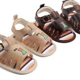 DHL 200pair Summer Baby Boys Girls Sandals Toddler Solid Color Slip-On Shoes Baby PU Leather Sandals 0-18Months 1