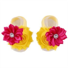 Cheapest Floral Baby Girls Foot Cover 2-Flower Fashion Diamond Newborn Foot Slippers Elastic Foot Bands Wristband Sock 1