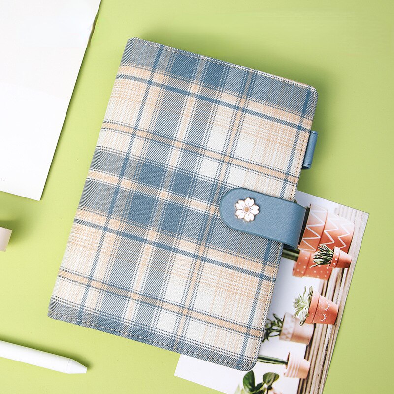 B6 Cloth Plaid Japanese Girl Notebook Magnetic Buckle Student Daily Life Record Hand Ledger Ins Wind Horizontal Line Notepad 3