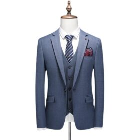 (Jacket+Vest+Pants) 2022 Male Suits Blazers Slim Business Formal Dress Waistcoat Groom Man Suits Office Set Thin Blazer Coat 4XL 3